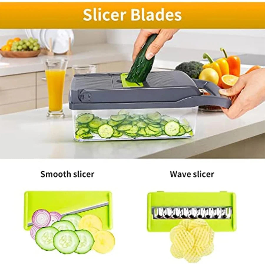 Picadora de verduras multifuncional 14 en 1,