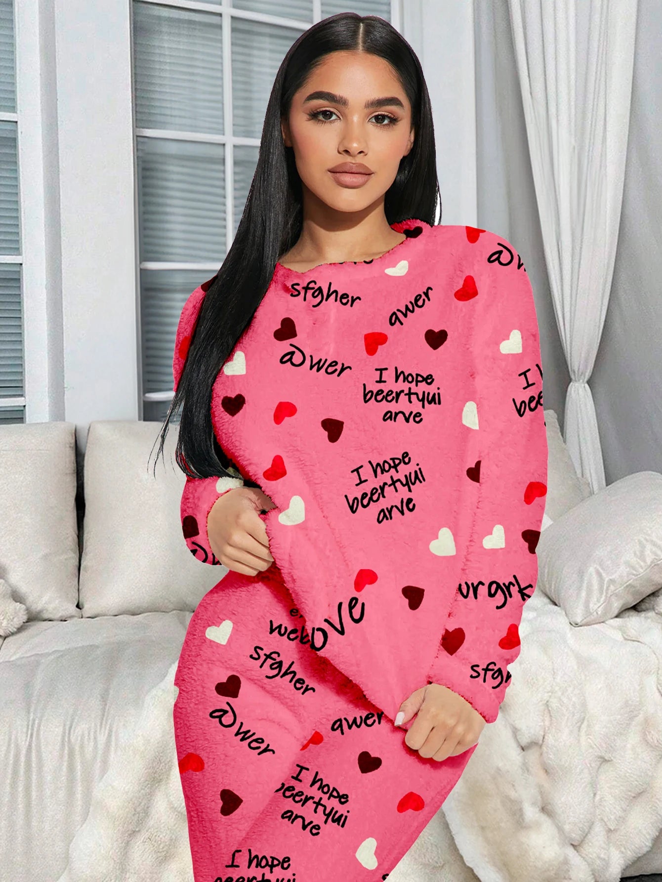 Pijama Afelpada Para Mujer Conjunto 2 Piezas