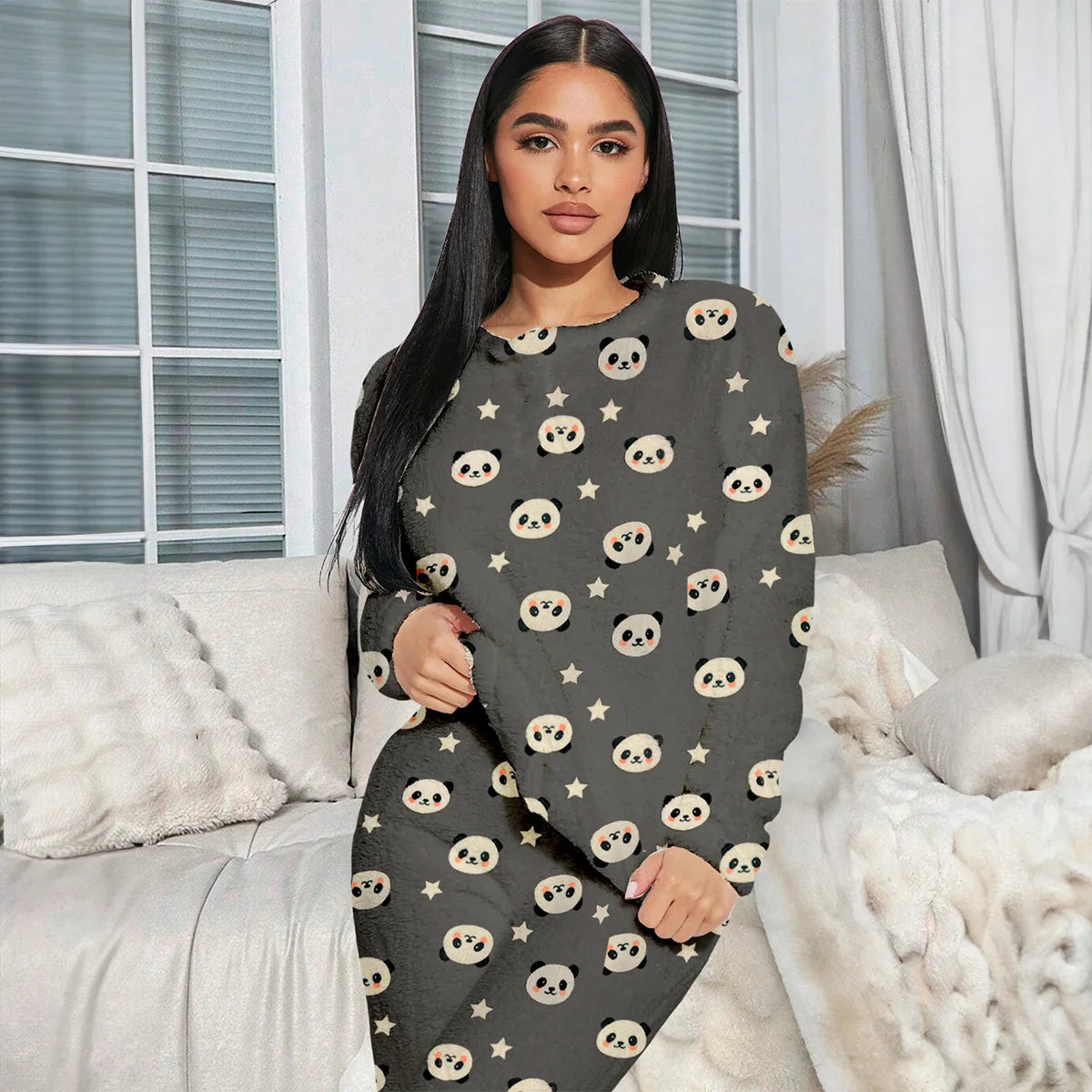 Pijama Afelpada Para Mujer Conjunto 2 Piezas