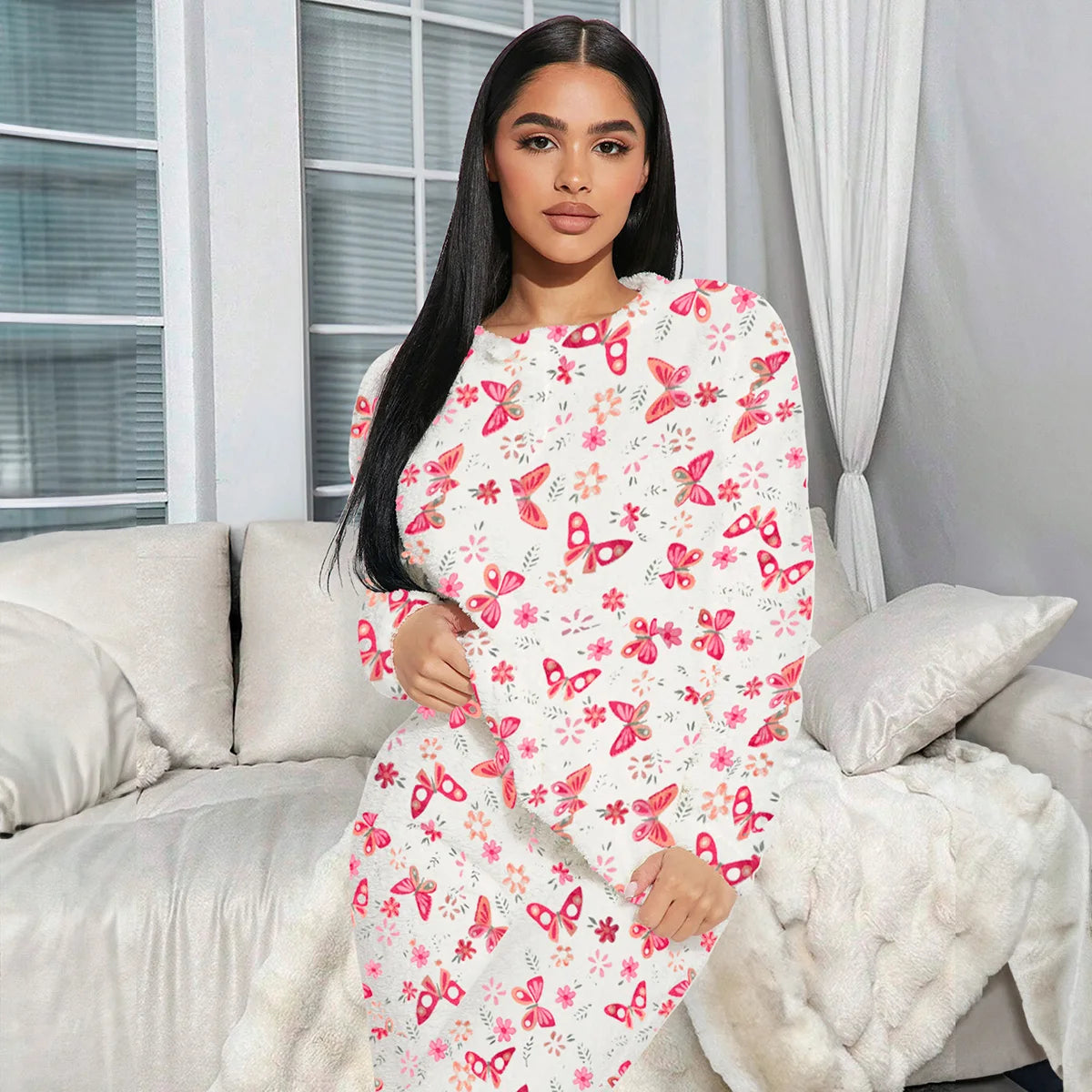 Pijama Afelpada Para Mujer Conjunto 2 Piezas