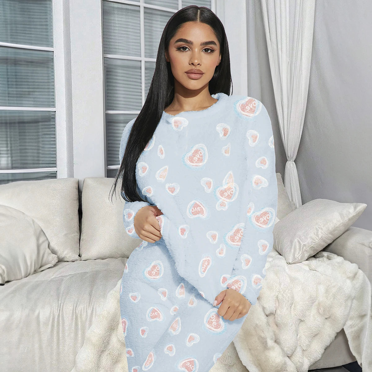 Pijama Afelpada Para Mujer Conjunto 2 Piezas