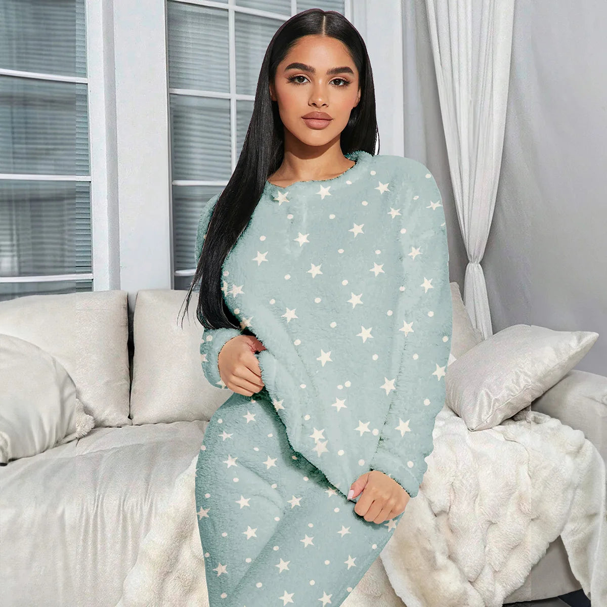 Pijama Afelpada Para Mujer Conjunto 2 Piezas