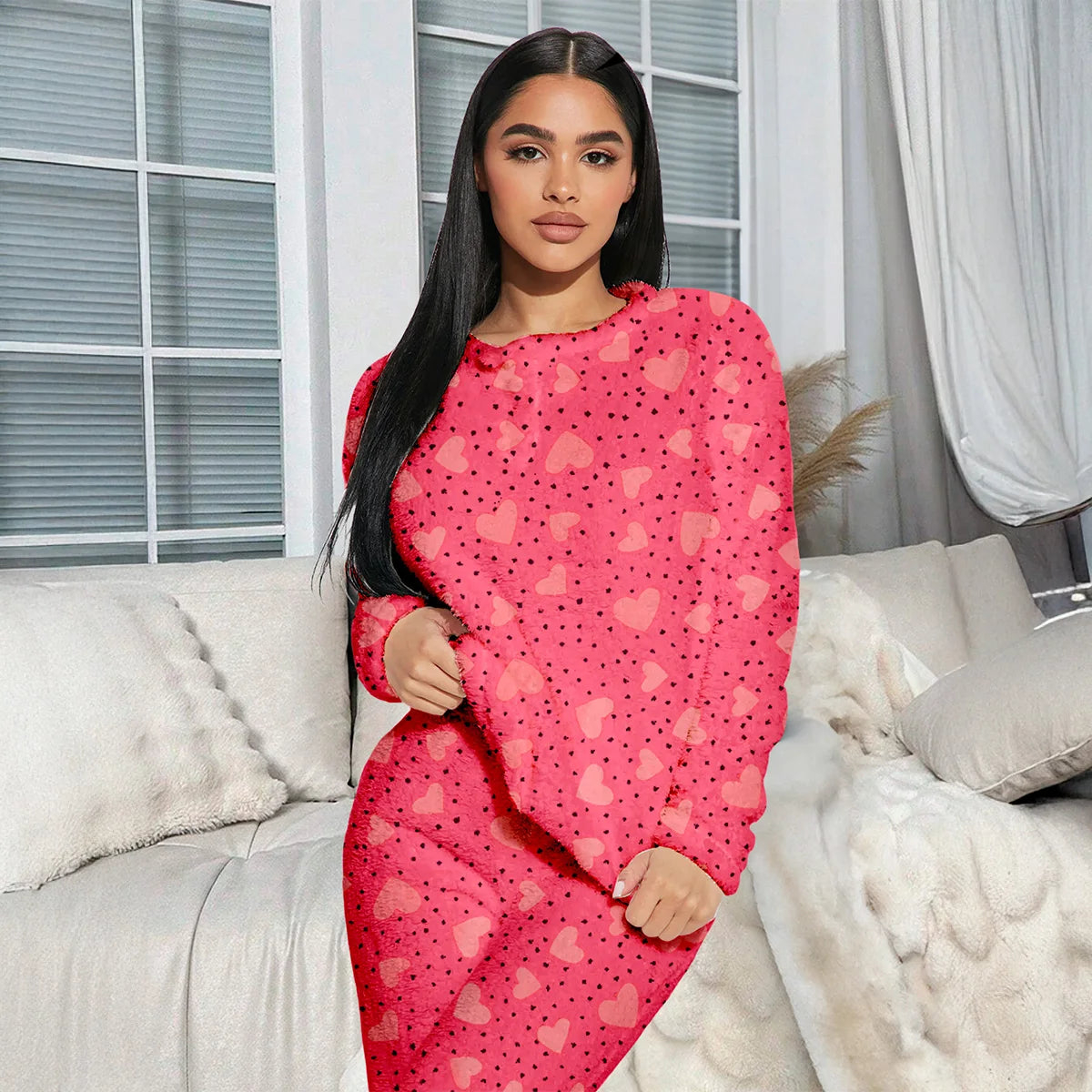 Pijama Afelpada Para Mujer Conjunto 2 Piezas