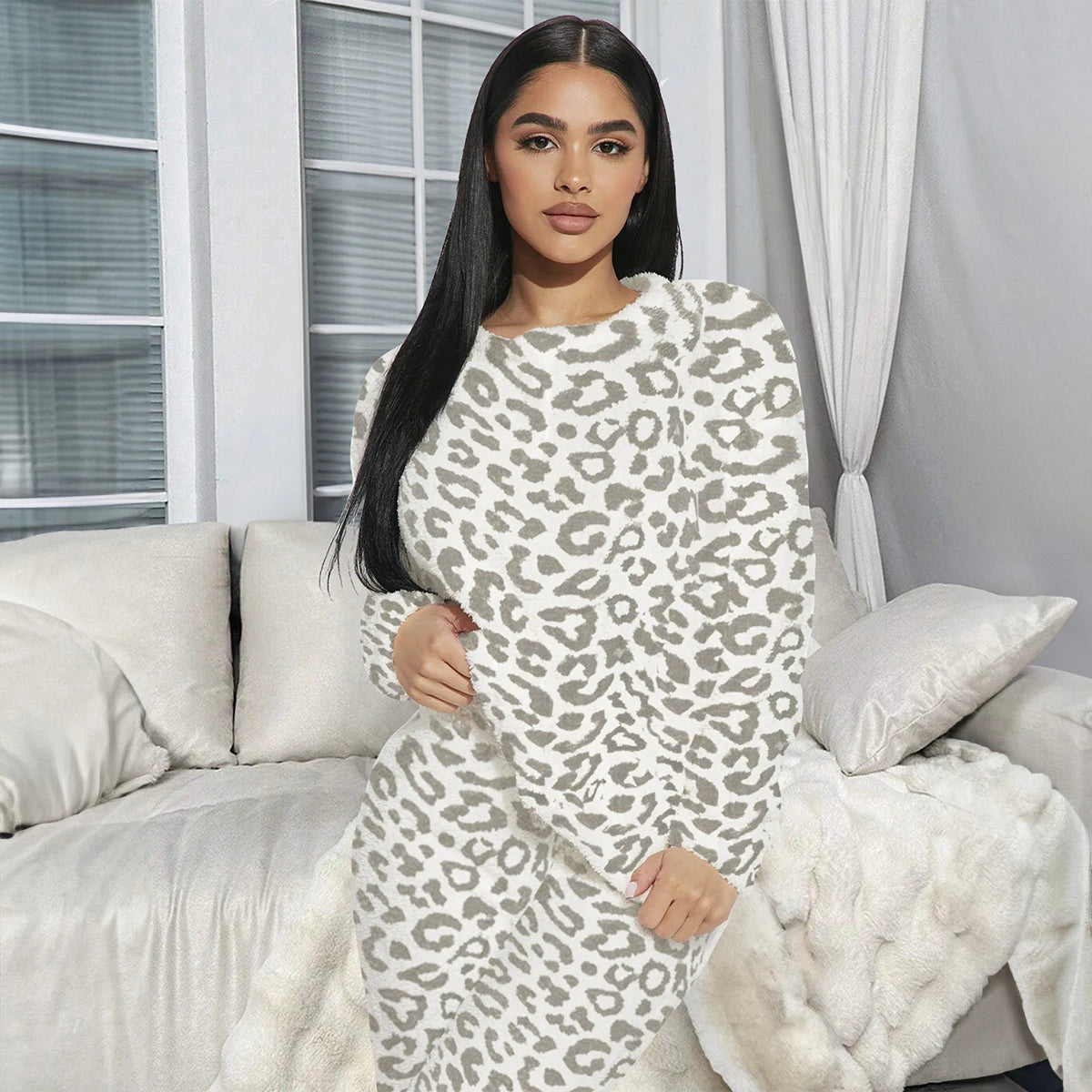 Pijama Afelpada Para Mujer Conjunto 2 Piezas