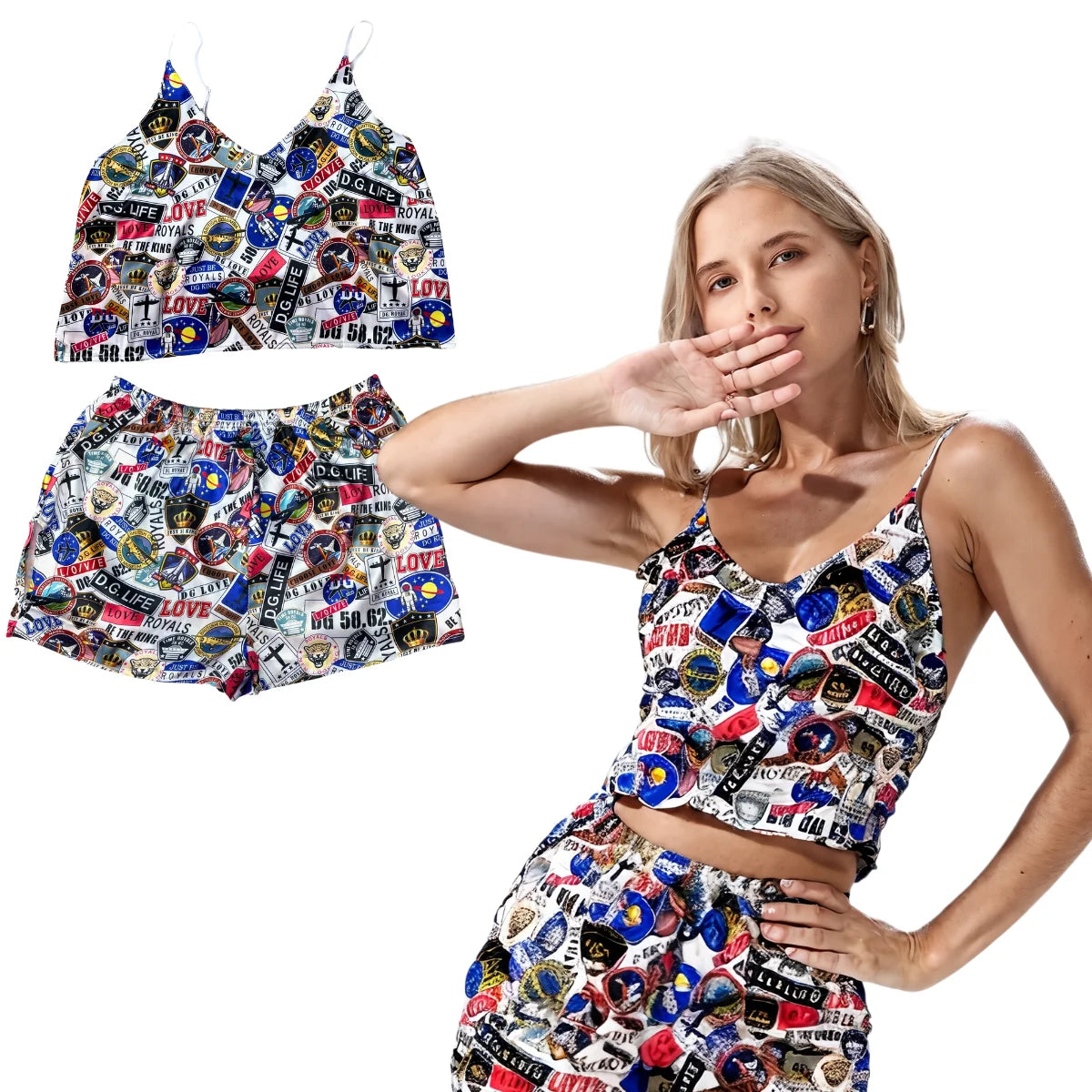 Pijama Ligera para Mujer, 2 Piezas,