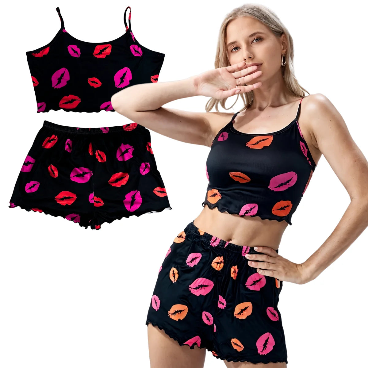 Pijama Ligera para Mujer, 2 Piezas,