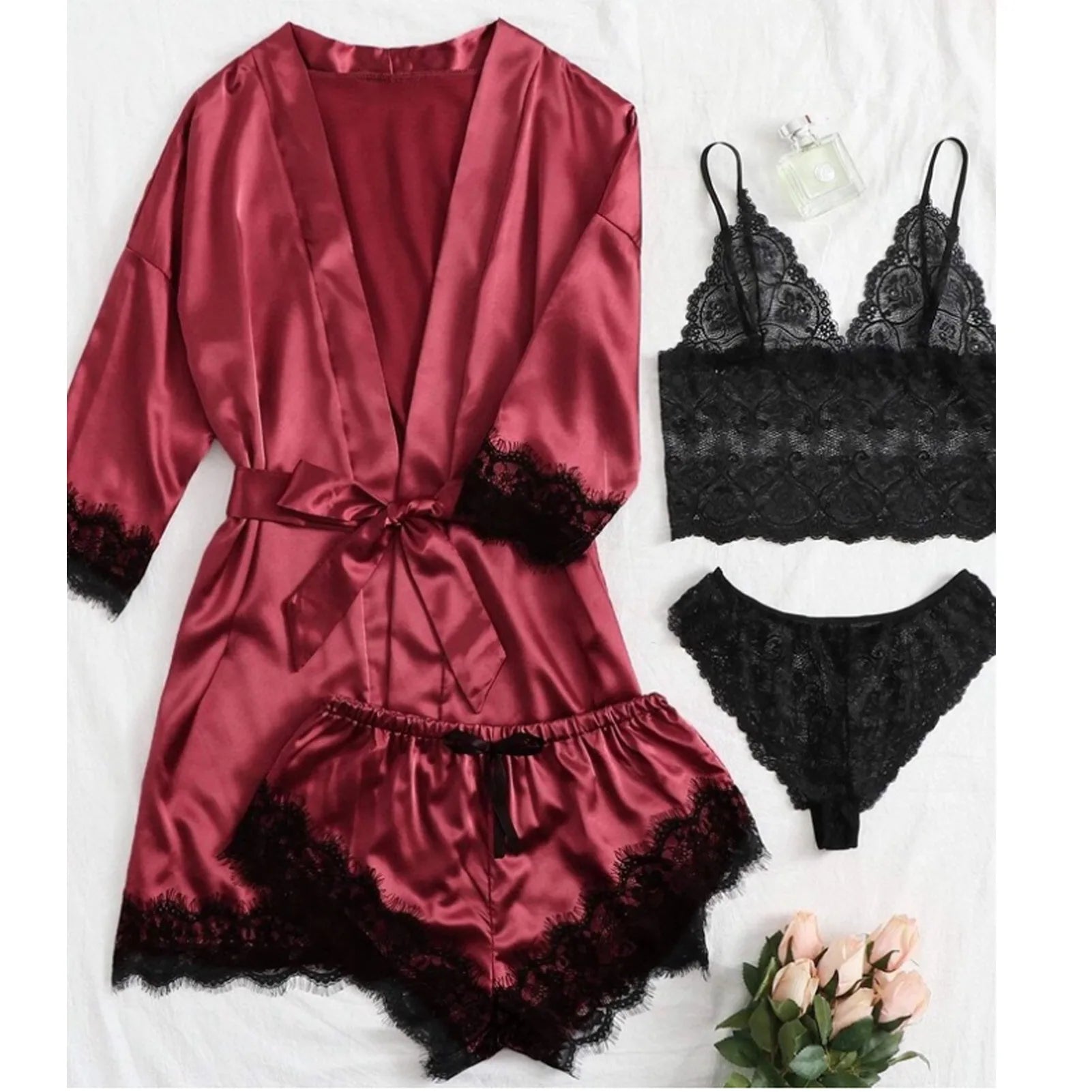 Conjunto de pijama de sostén para mujer