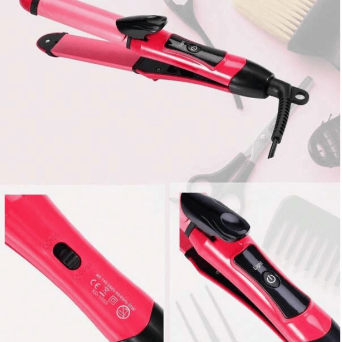 Plancha rizadora y alisadora alisador de pelo ajustable 2 en 1