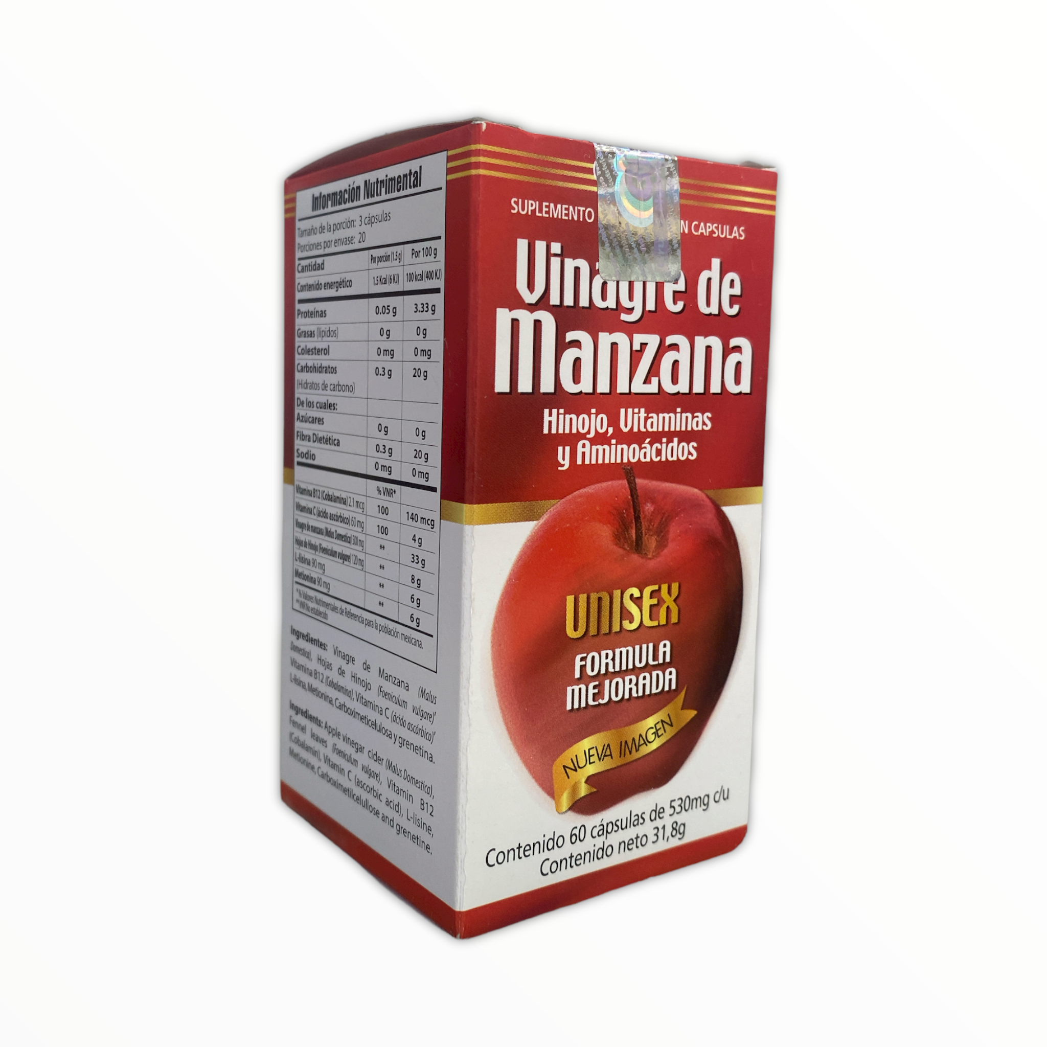 CAP VINAGRE DE MANZANA C/60 GN+VIDA
