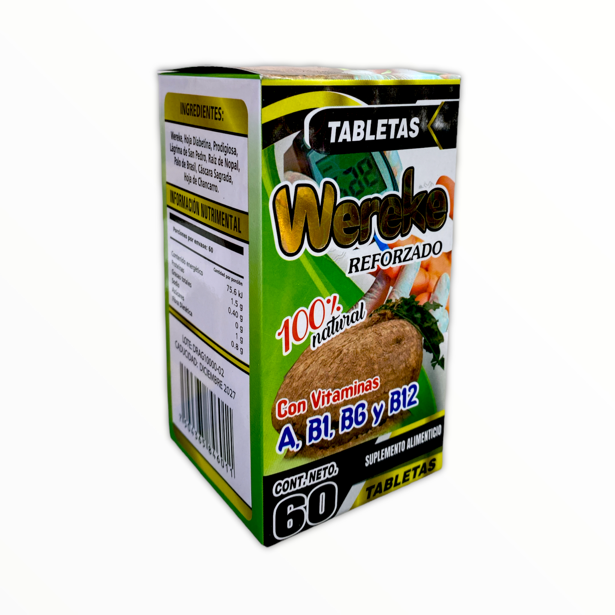 TAB WEREKE REFORZADO 100% NATURAL C / 60 DRAGON DORADO