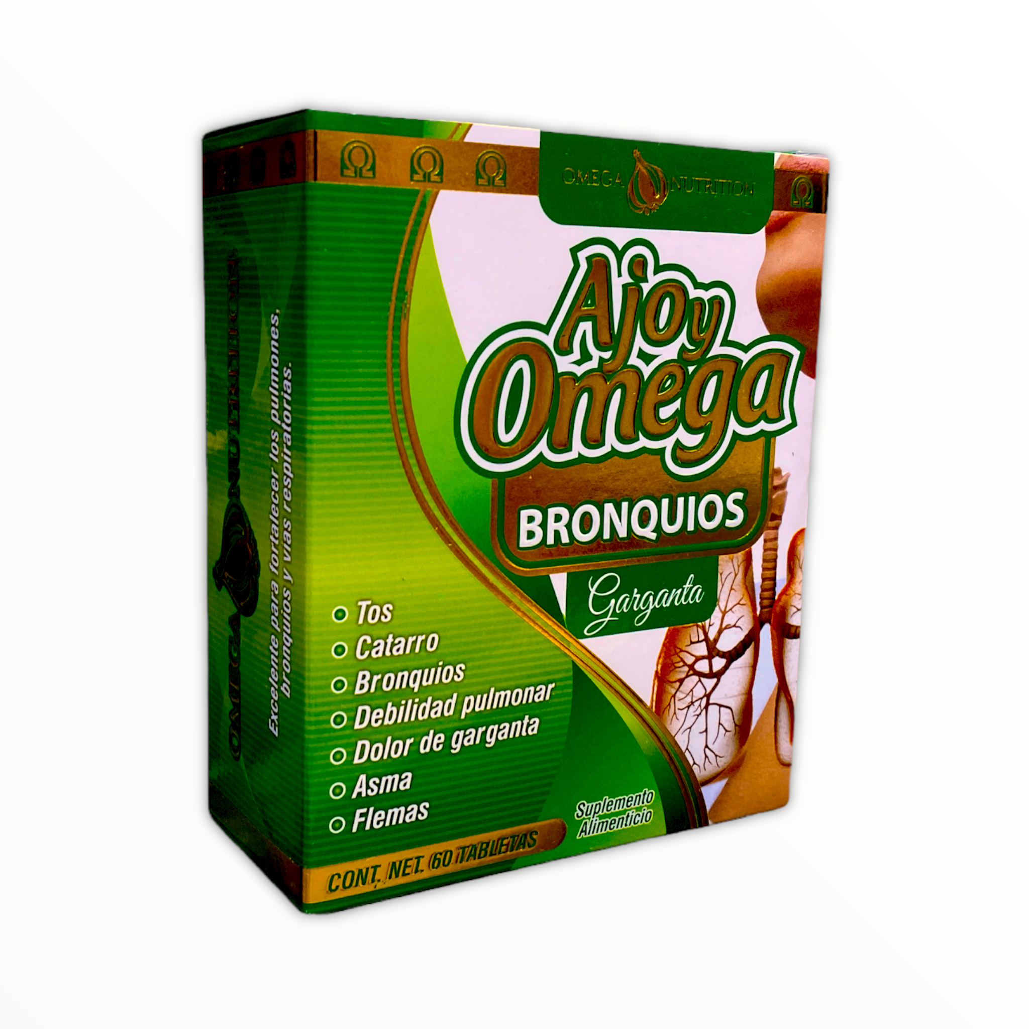TAB AJO Y OMEGA BRONQUIOS C/60 OMEGA NUTRITION