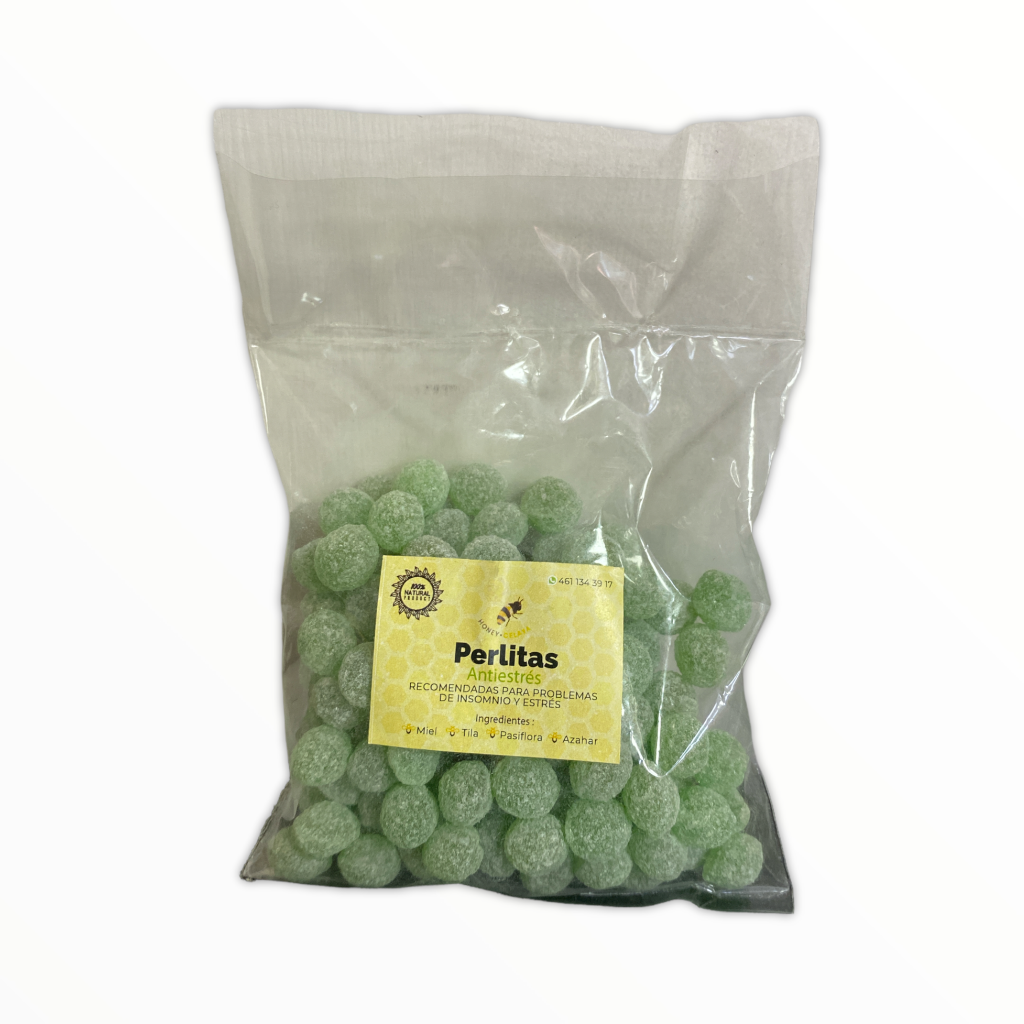 PERLITA VERDE ANTI-ESTRES CON VALERIANA C/100 GRS HONEY CELAYA