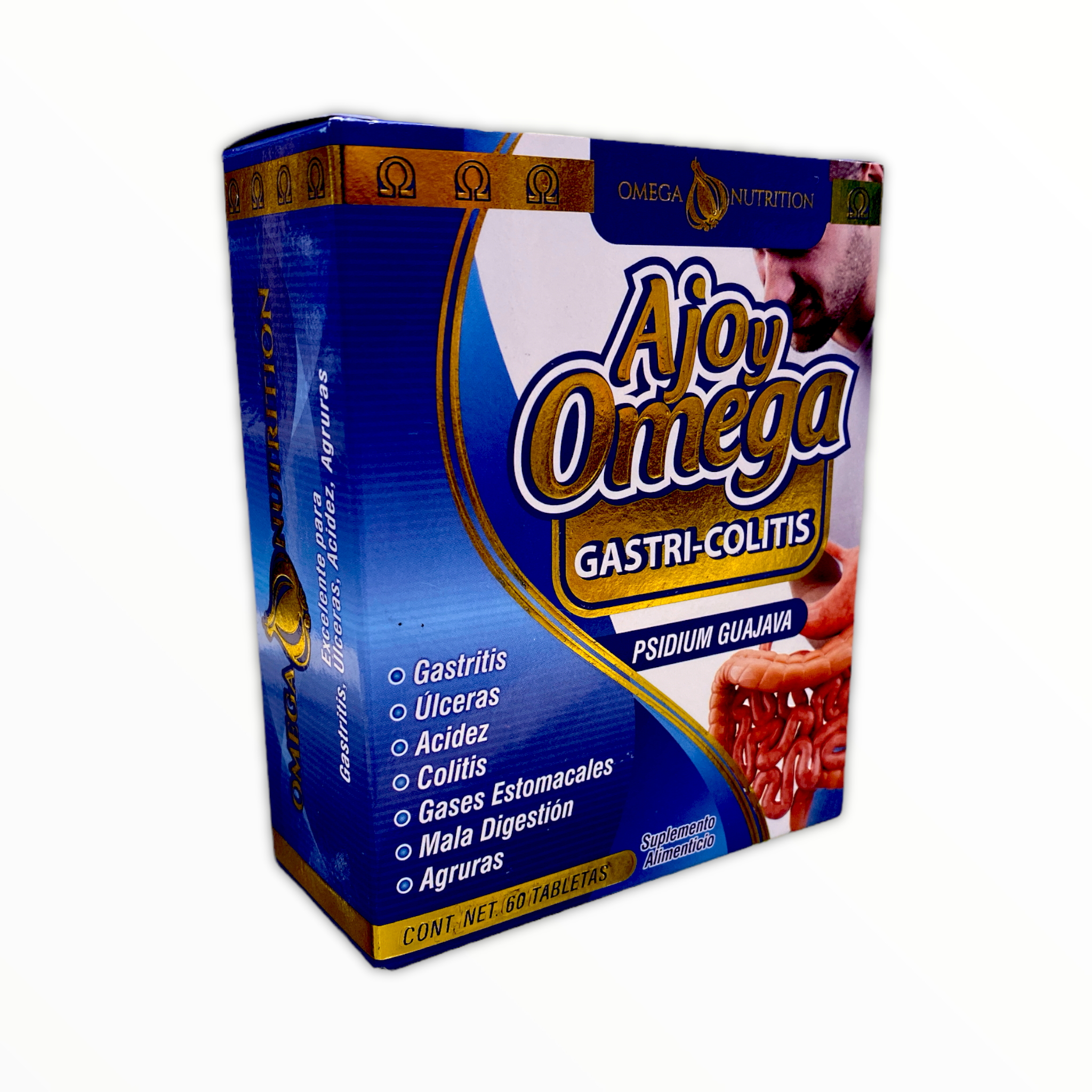 TAB AJO Y OMEGA (GASTRI-COLITIS) C/60 OMEGA NUTRITION