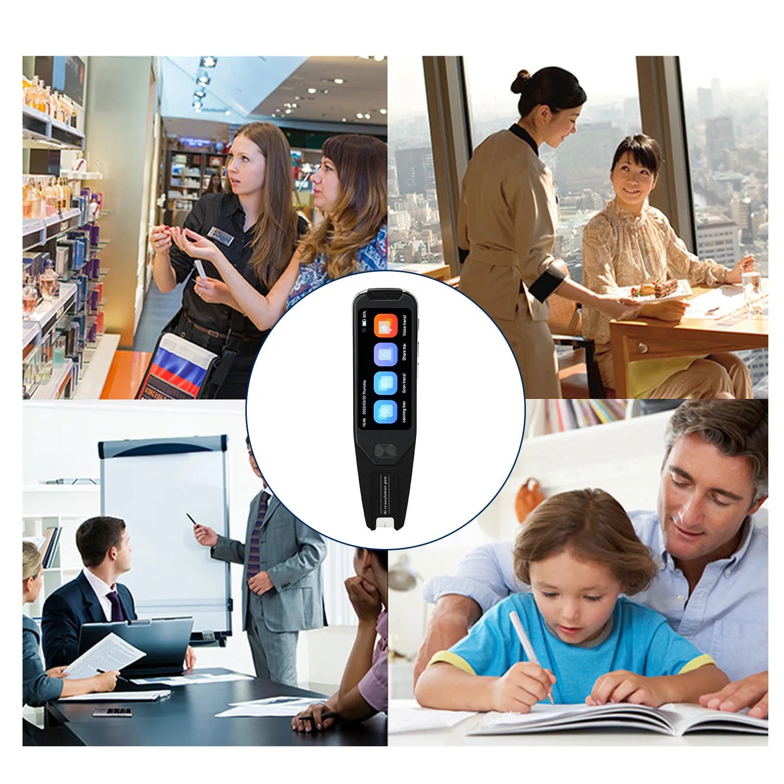 Pluma de traducción inteligente 3,5 pulgadas Bluetooth