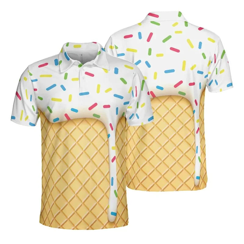 Camisa tipo Polo de manga corta con estampado 3D