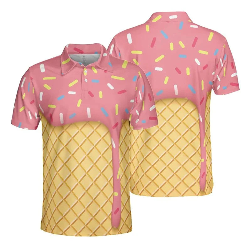 Camisa tipo Polo de manga corta con estampado 3D
