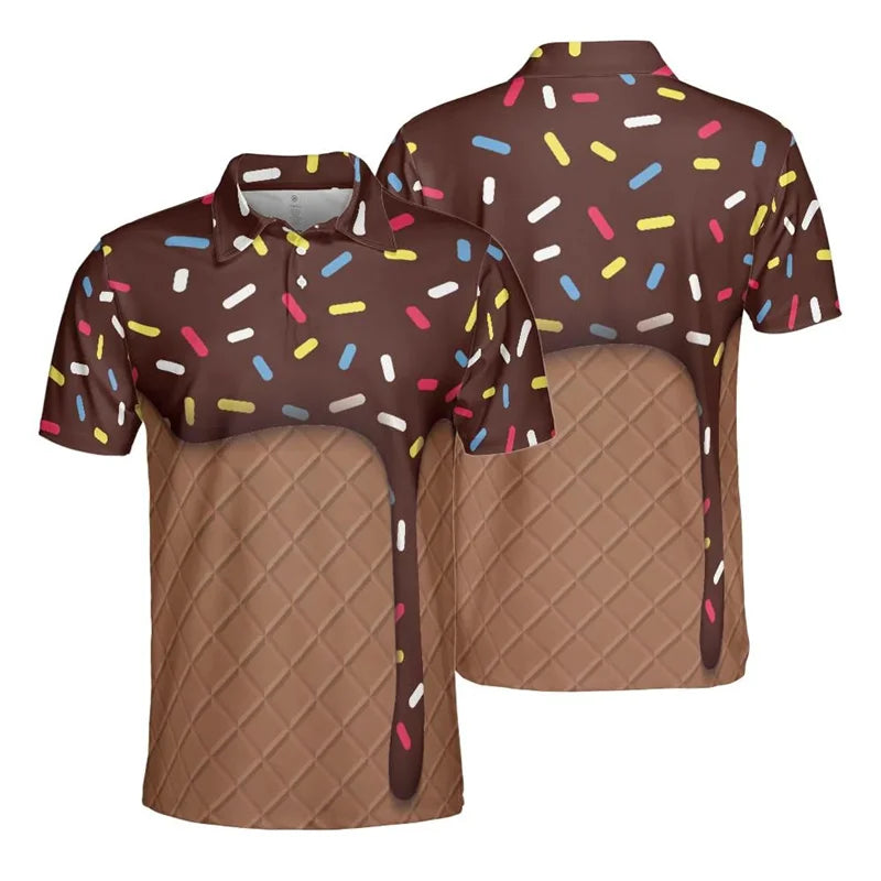 Camisa tipo Polo de manga corta con estampado 3D