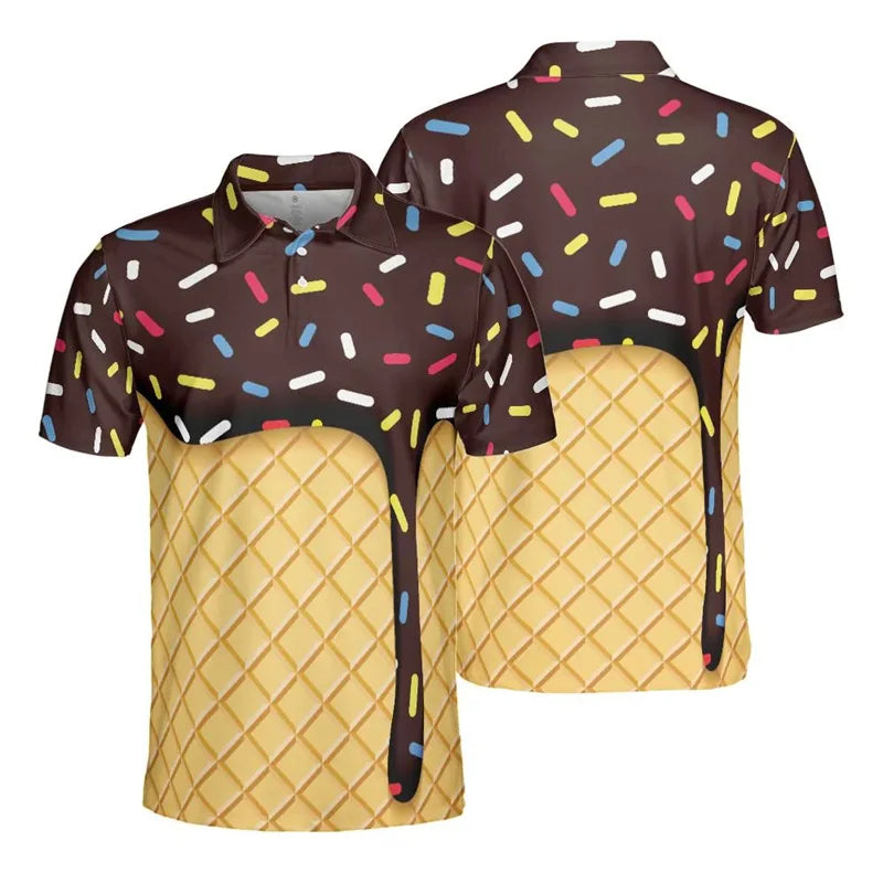 Camisa tipo Polo de manga corta con estampado 3D