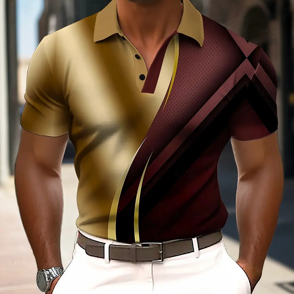 Camisa tipo Polo de manga corta con estampado