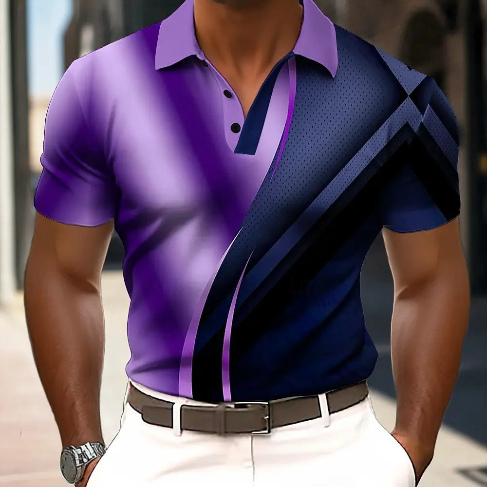 Camisa tipo Polo de manga corta con estampado