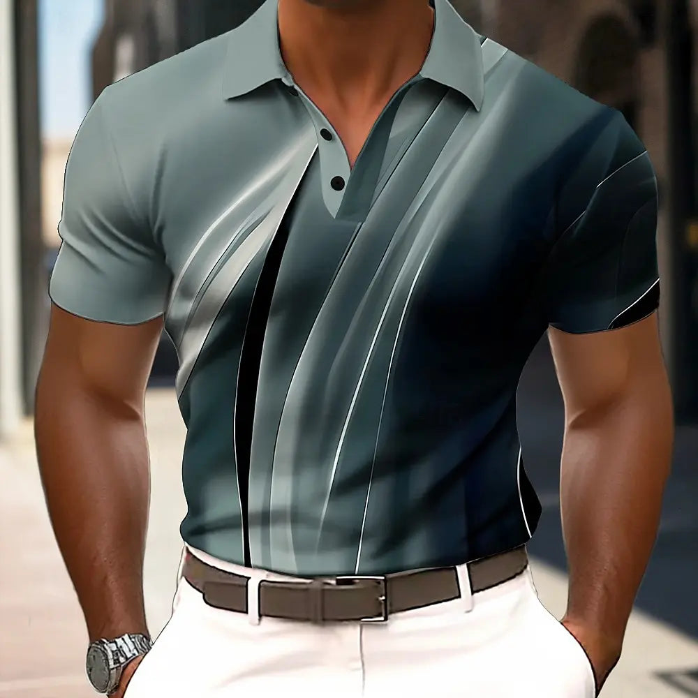 Camisa tipo Polo de manga corta con estampado