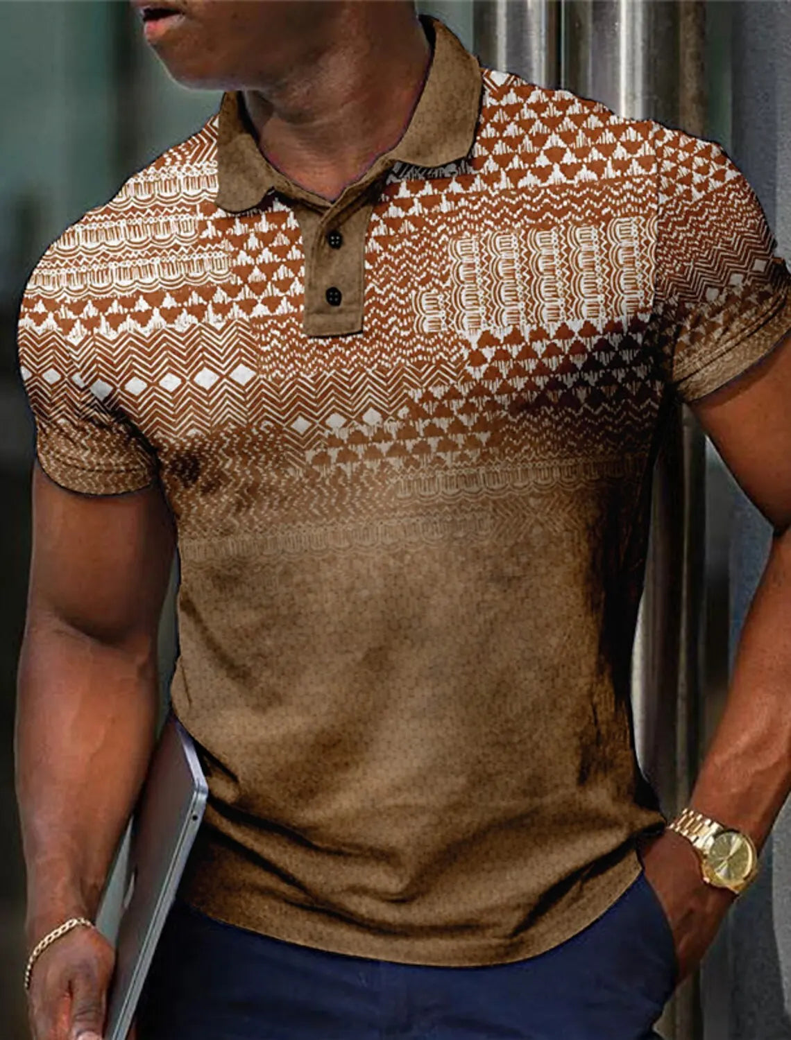 Camisa Polo a cuadros a la moda para hombre