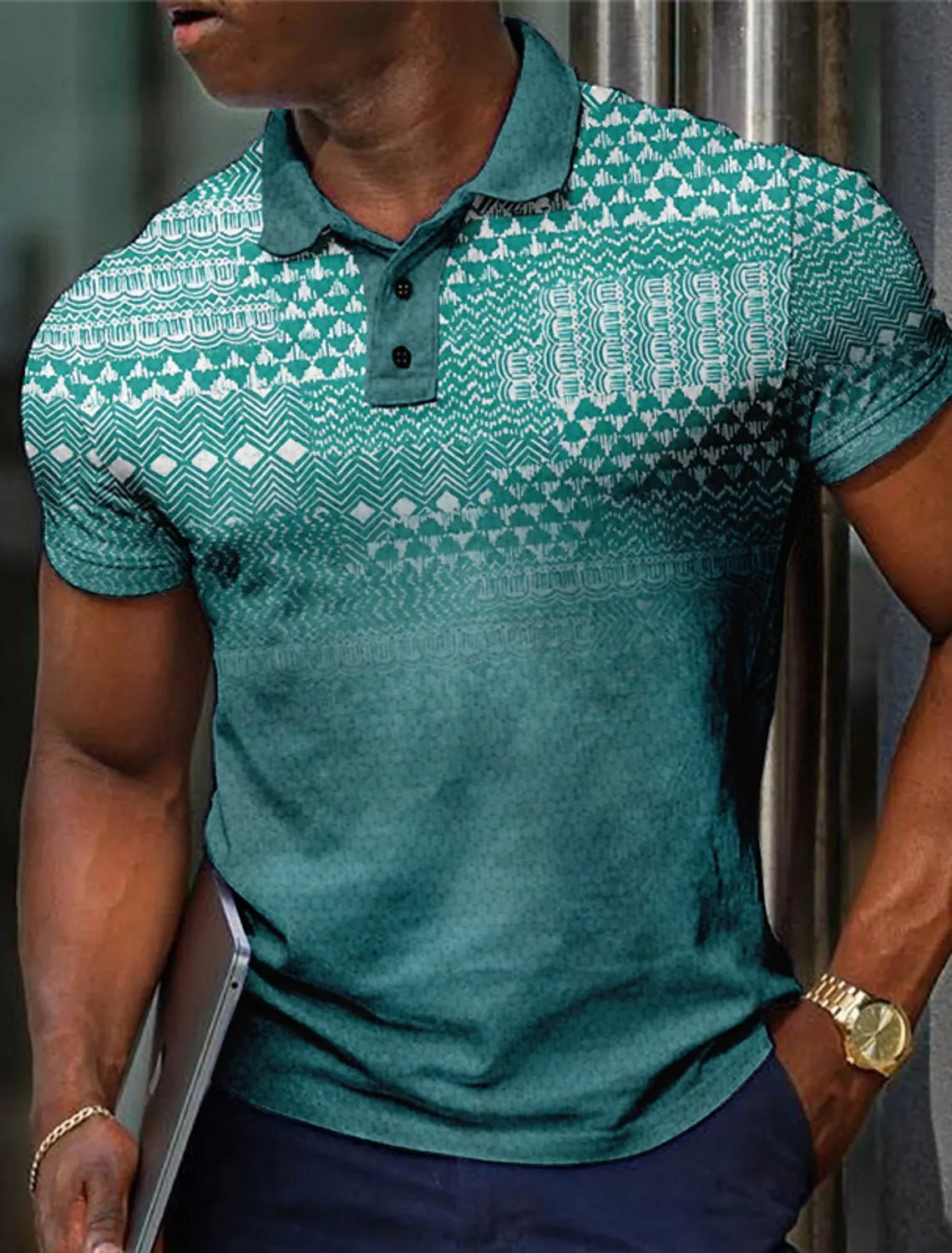 Camisa Polo a cuadros a la moda para hombre