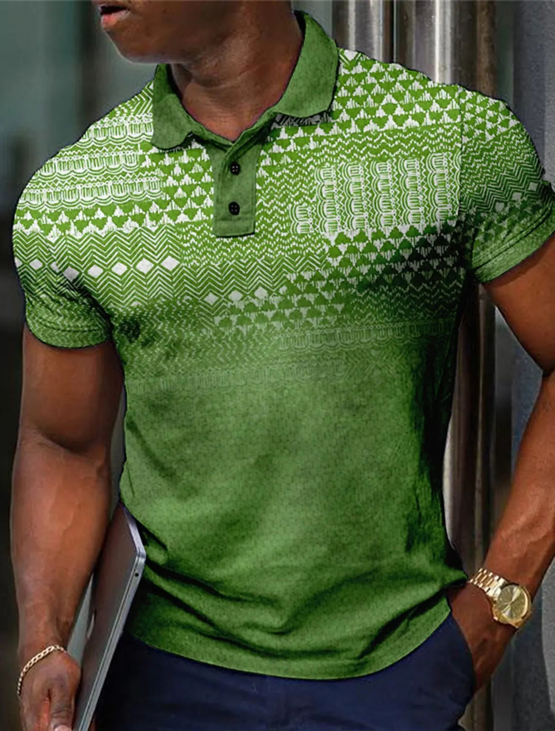 Camisa Polo a cuadros a la moda para hombre