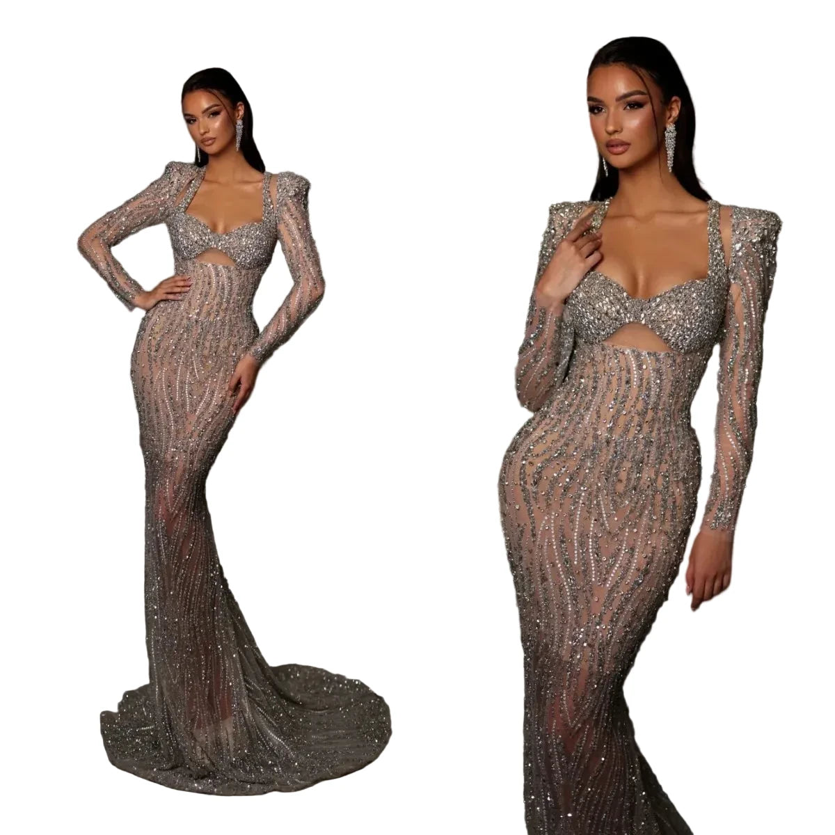 Vestido De noche tubo con lentejuelas De cristal