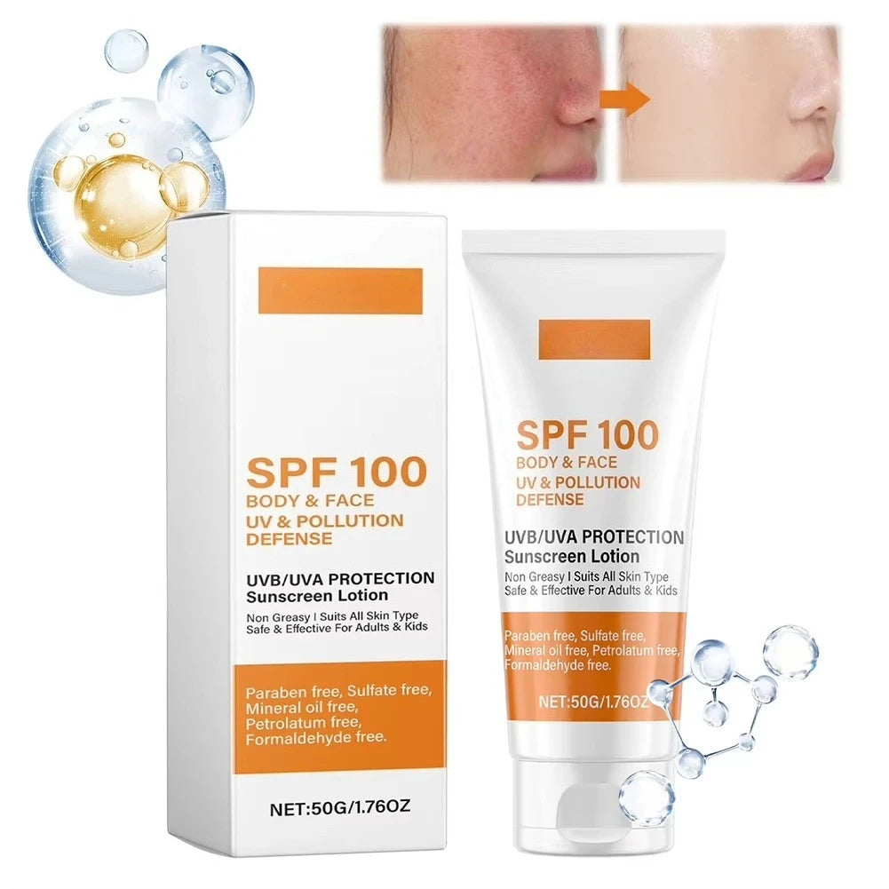 Protector solar facial y corporal No graso SPF 100+ Bloqueador