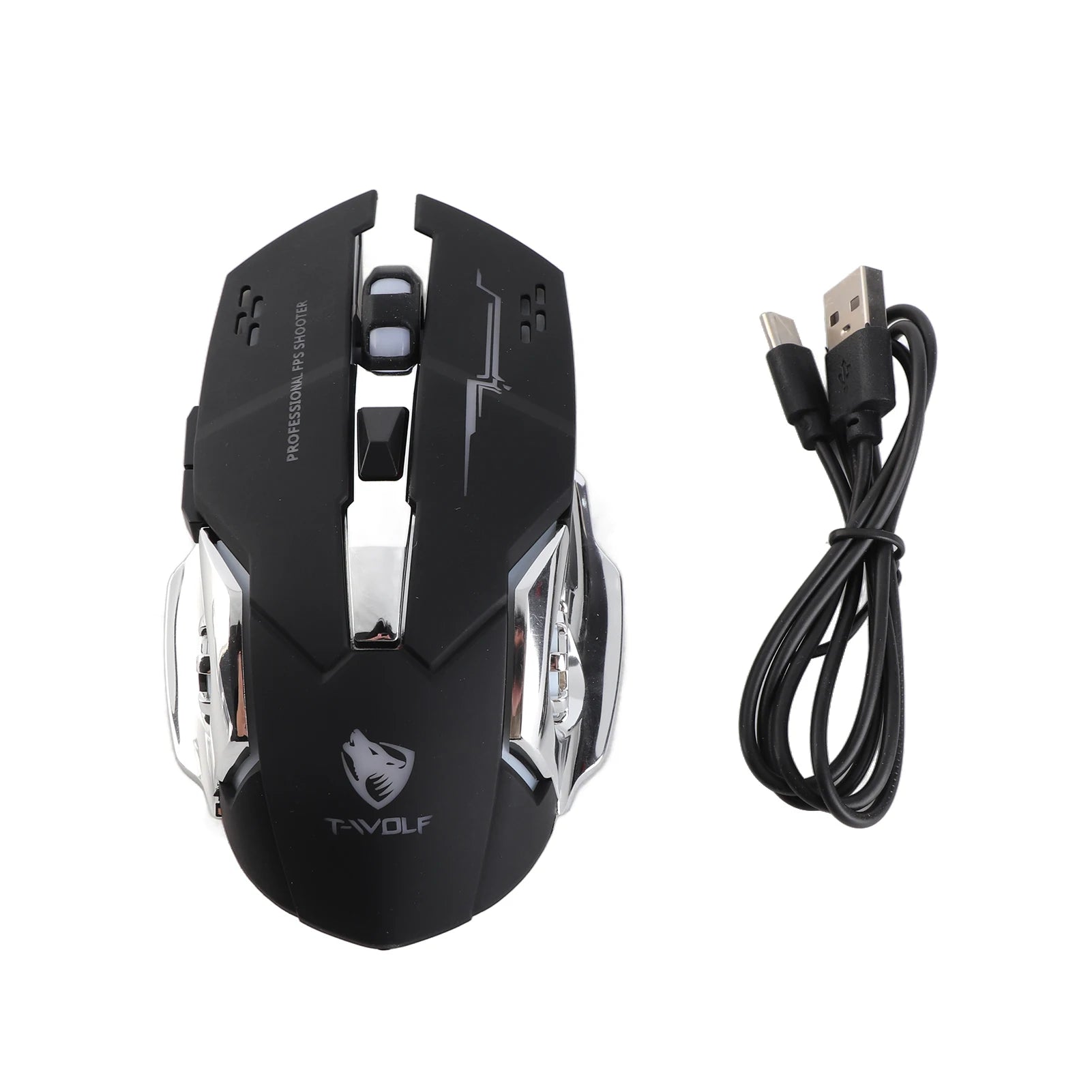 Ratón mecánico ergonómico silencioso