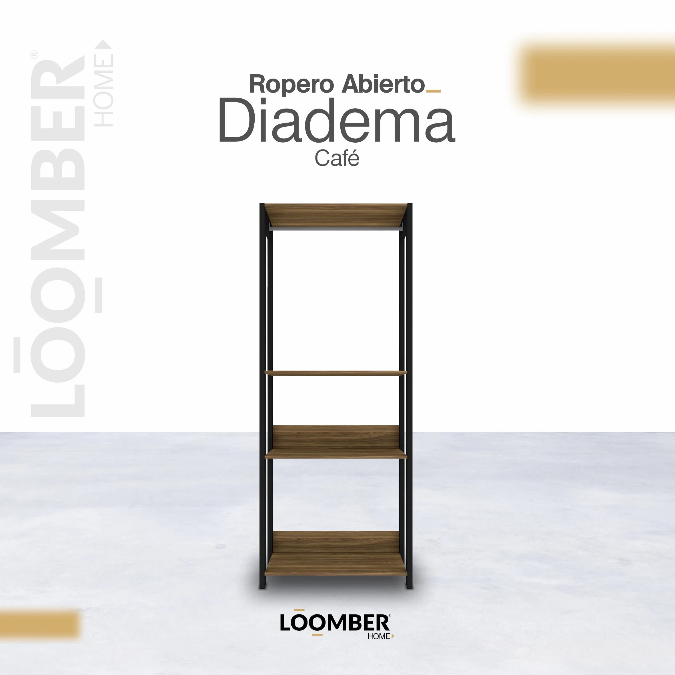 Ropero Abierto Diadema Café Loomber