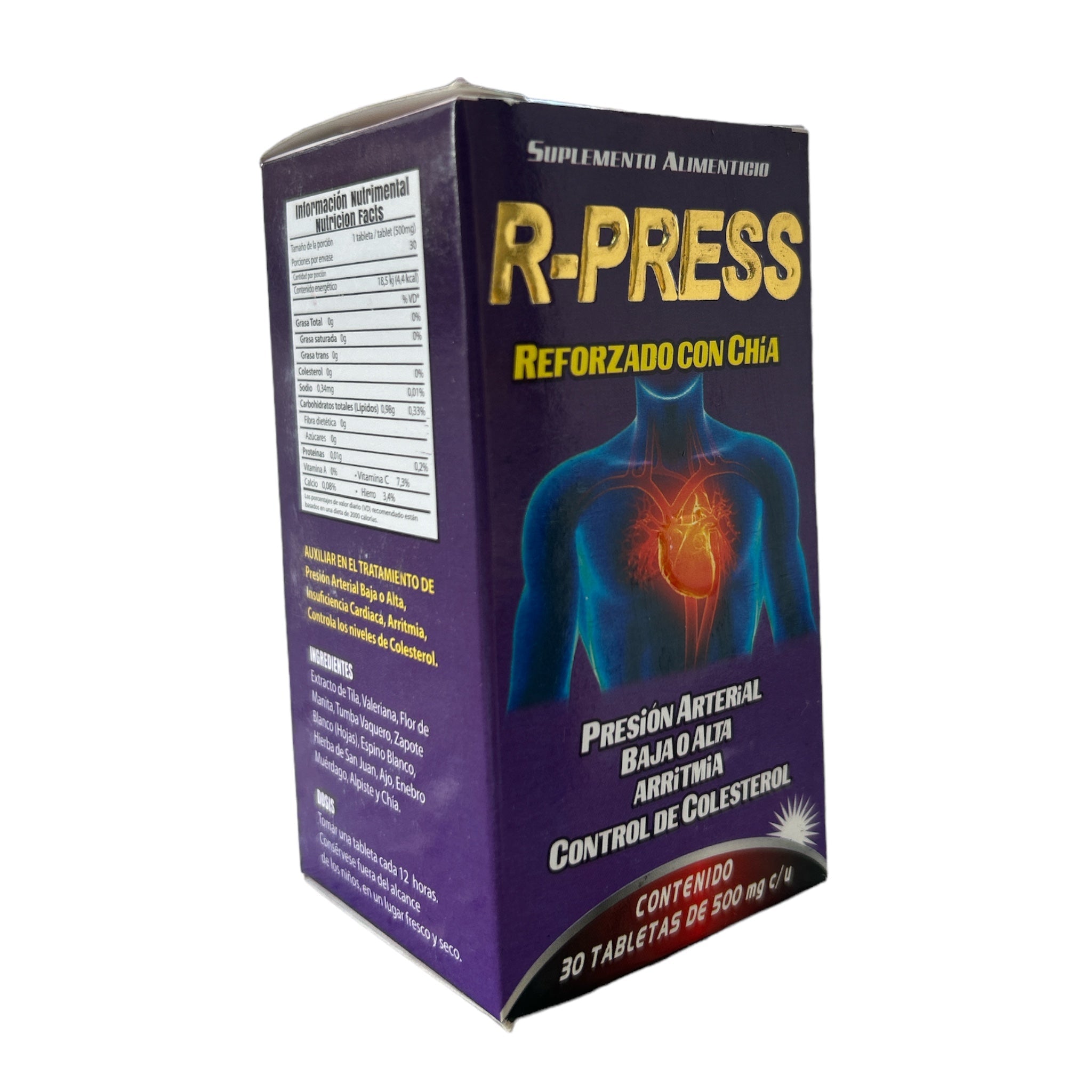 TAB R-PRESS REFORZADO CON CHIA C/30 DINA