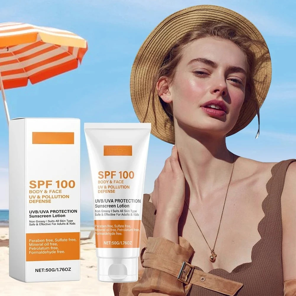 Protector solar facial y corporal No graso SPF 100+ Bloqueador