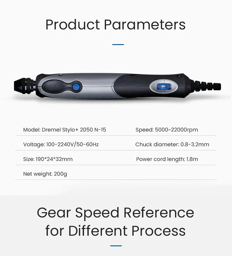 Mini amoladora eléctrica Dremel Stylo + 2050 N-15