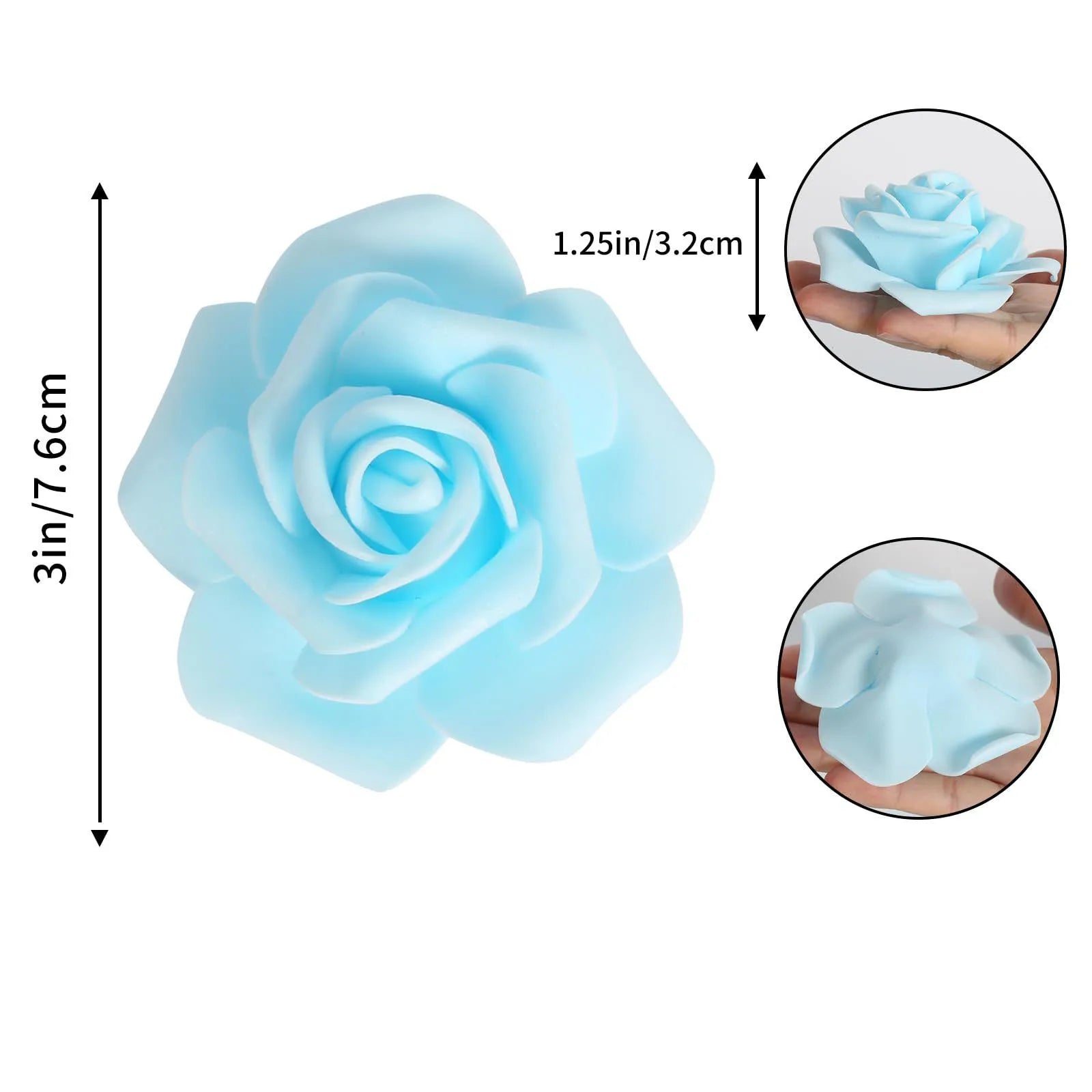 7,6 cm flores rosas artificiales