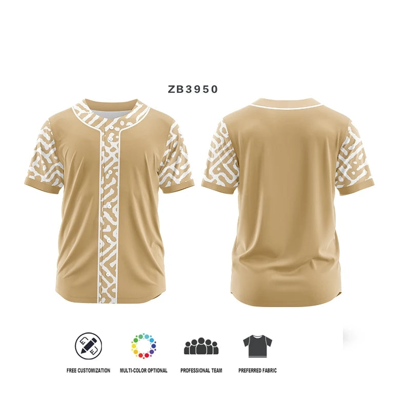 Camiseta de béisbol personalizada con estampado por sublimación