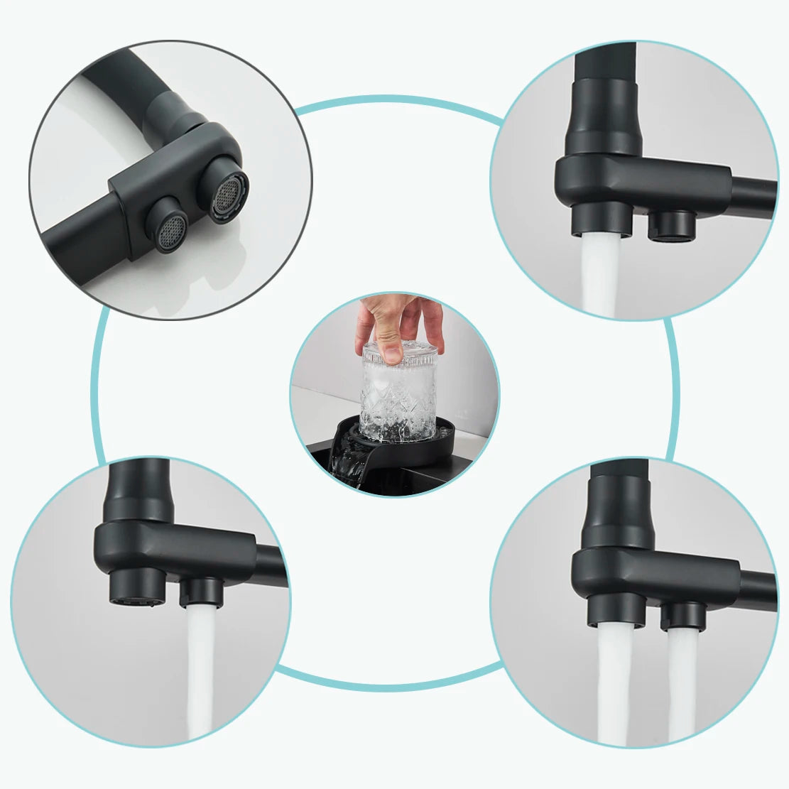 Fregaderos de cocina de acero inoxidable 304 negro mate