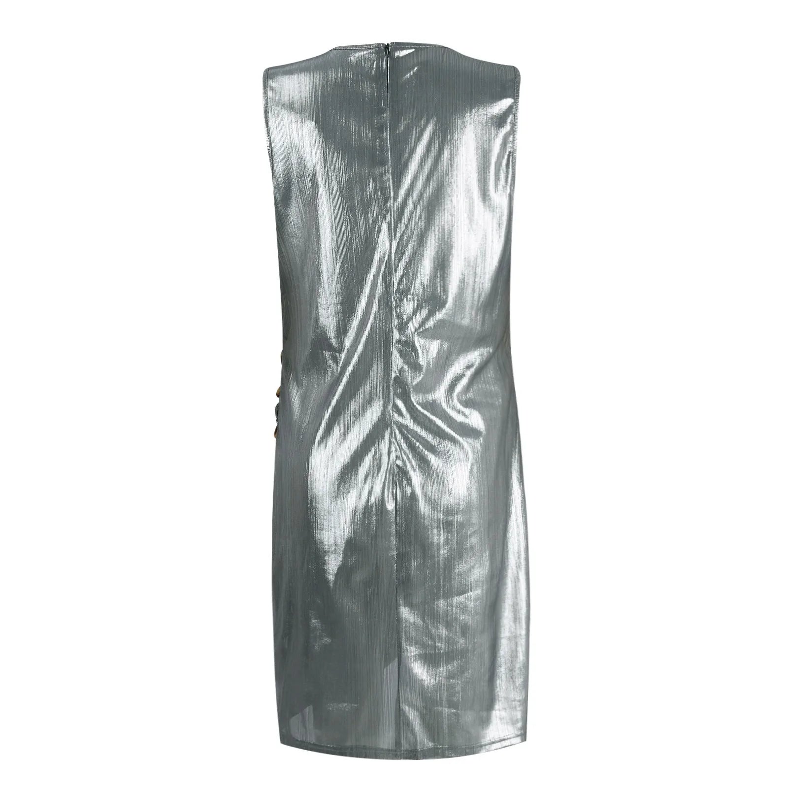 Vestido corto plisado sin mangas