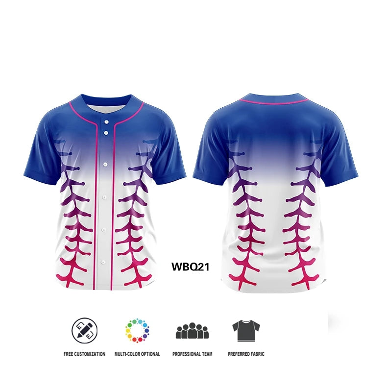 Camiseta de béisbol personalizada con estampado del equipo
