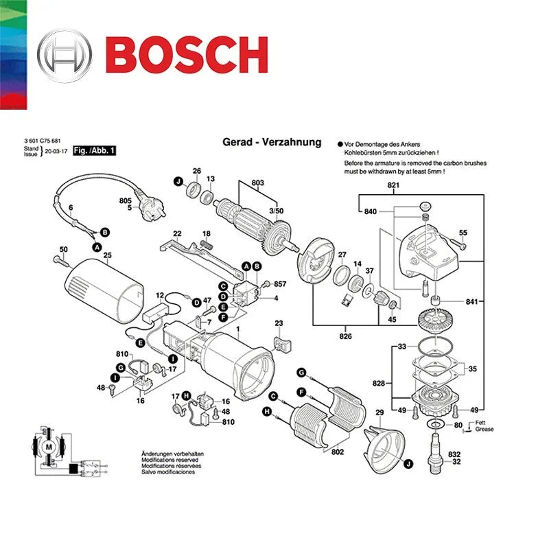 Bosch-recambio de amoladora angular GWS6-100 7-100, 8-100, 660, 670, 750, 14-900, anclaje de Rotor de armadura, piezas de reparación, Estator