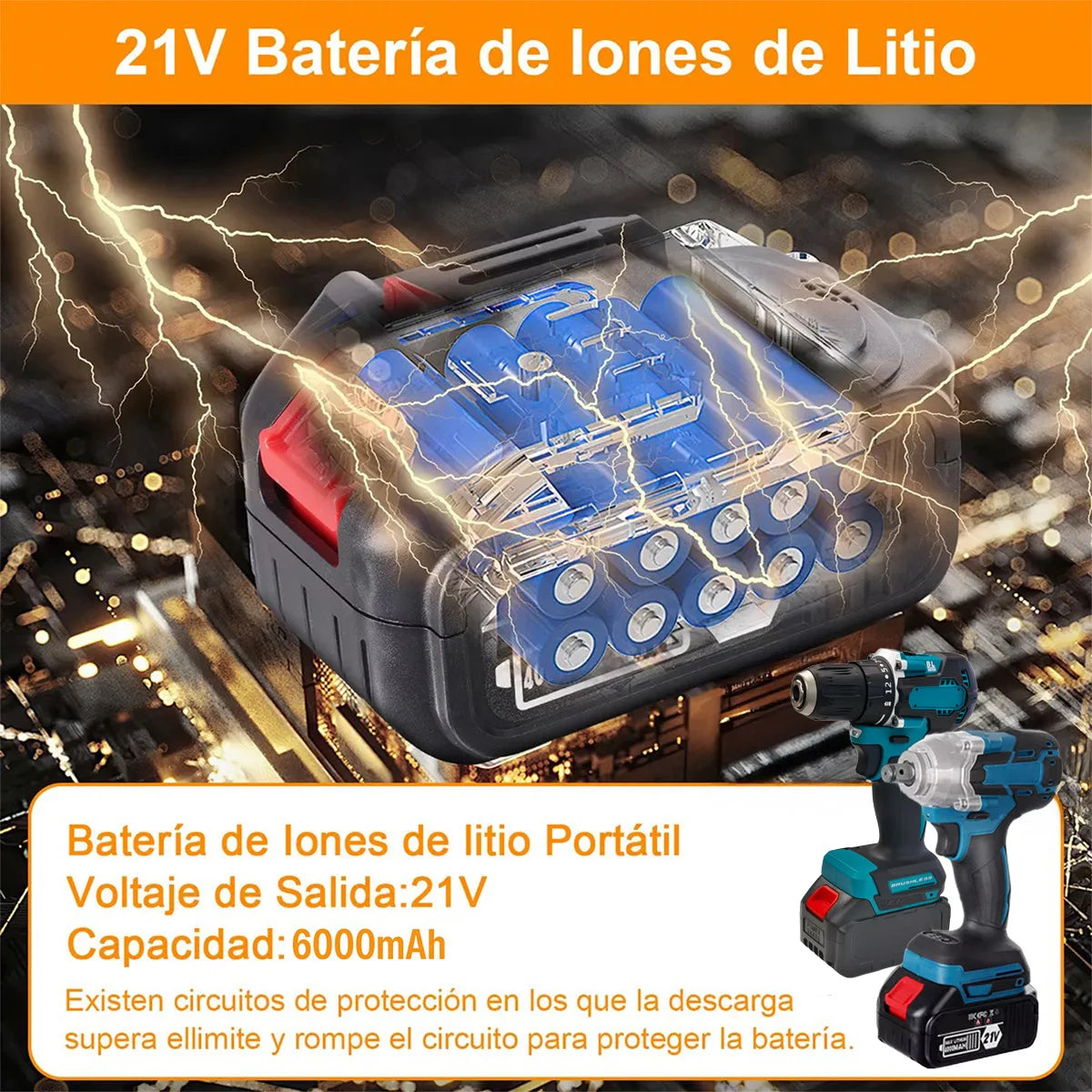 Taladro de impacto eléctrico de dos piezas