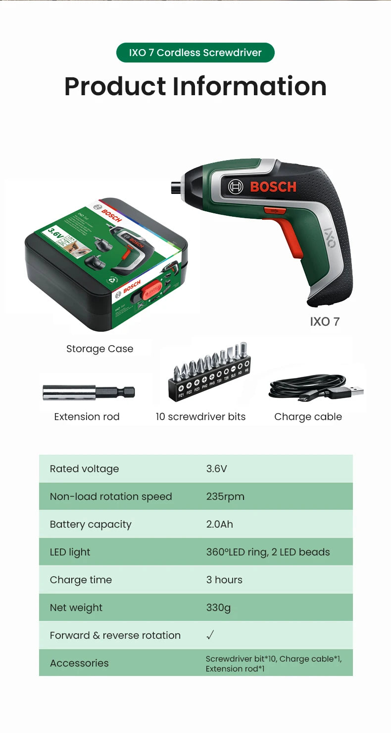 Juego de Adaptadores para Destornillador Eléctrico Inalámbrico Bosch