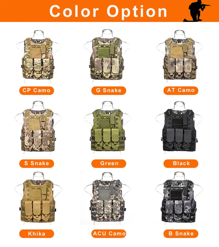 Equipo militar Airsoft, chaleco táctico Molle