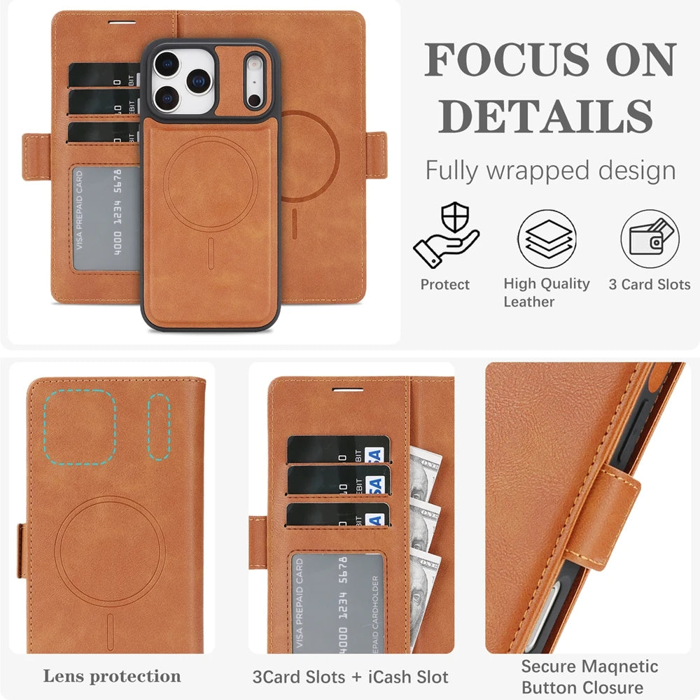 Funda magnética 2 en 1 para iPhone 17Air 17 Promax 16 Pro Max 15 Plus 14 13 12 16