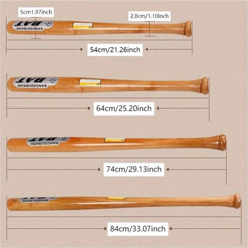 1 unidad de bate de béisbol de madera maciza