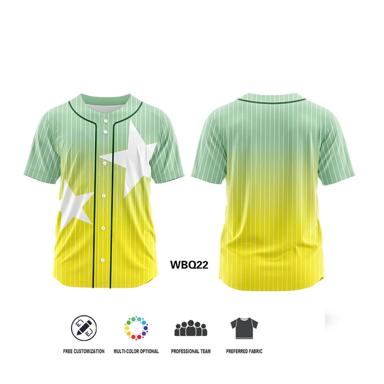 Camiseta de béisbol personalizada con estampado del equipo