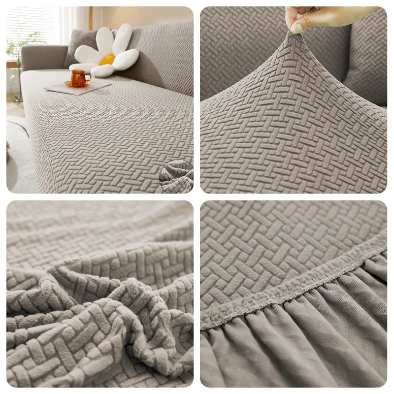 Funda de sofá elástica Jacquard para sala de estar,