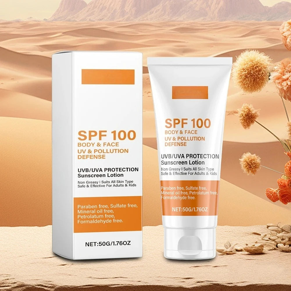 Protector solar facial y corporal No graso SPF 100+ Bloqueador