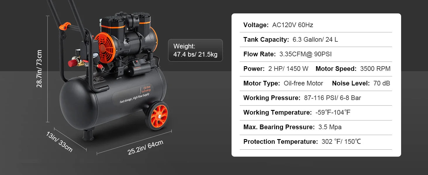 Compresor de aire silencioso